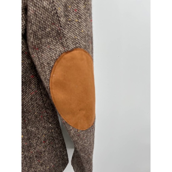 Topshop womens wool blend brown blazer with suede elbow patches size 6 - Picture 7 of 8